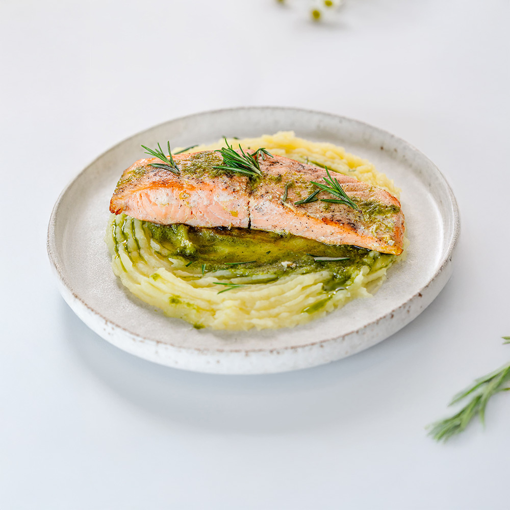GRILLED SALMON & MASH POTATO CHIMICHURRI